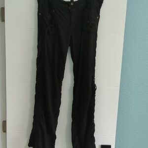 Guess Y2K Low Waist Lyocell Cargo Stylish Black Women's Pants Pockets 31